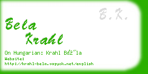 bela krahl business card